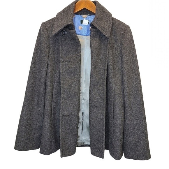 J. Crew Grey Double Breasted Woolblend Peacoat M - Picture 4 of 16